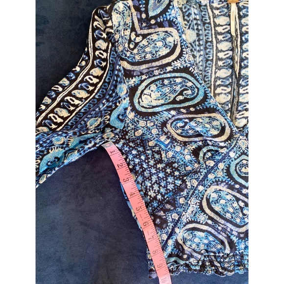 Free People Wild and Free Cropped Top / Blue White Black /Size XS - Picture 8 of 9